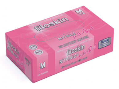 Filoskin featherPink Nitrile Gloves Powder - Free 100 pcs - MEDWHOLESALE