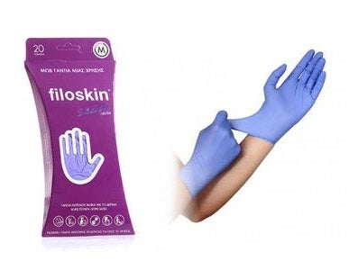 Filoskin Violet Blue Nitrile Gloves 20 pcs Powder - Free - MEDWHOLESALE