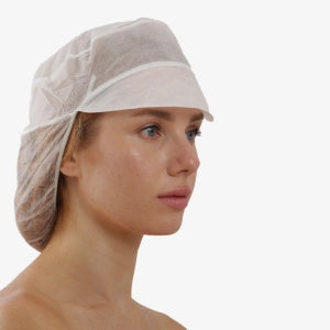 F. Bosch, Cap with visor non-woven (with snood), white