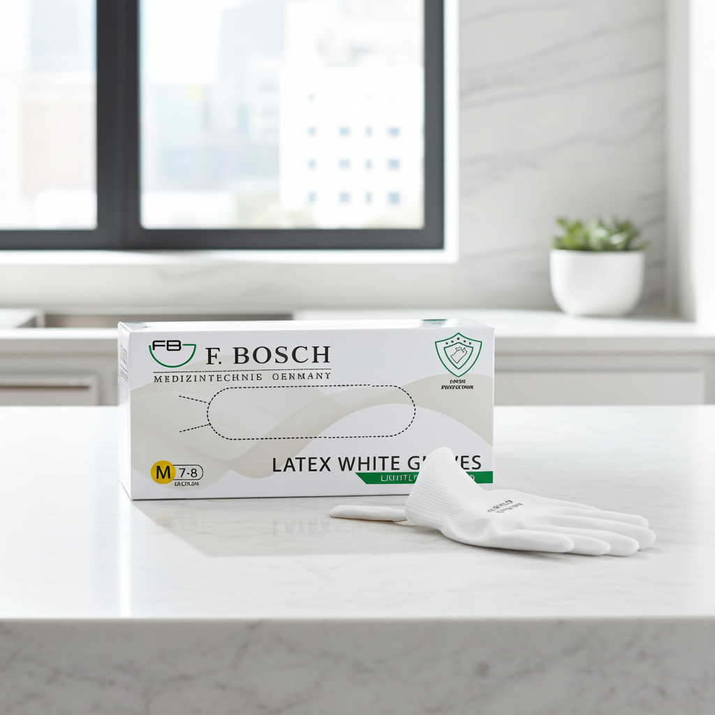 F. Bosch Latex Gloves White Powdered