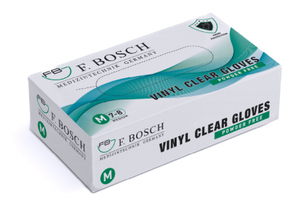 F. Bosch Vinyl Gloves White (Clear) Powder-Free