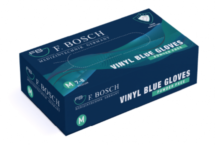 F. Bosch Vinyl Gloves Blue Powder-Free
