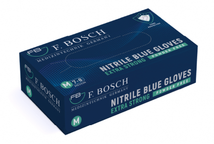 F. Bosch Extra Strong Nitrile Gloves Blue Powder-Free