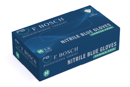 F. Bosch Nitrile Gloves Blue Powder - Free