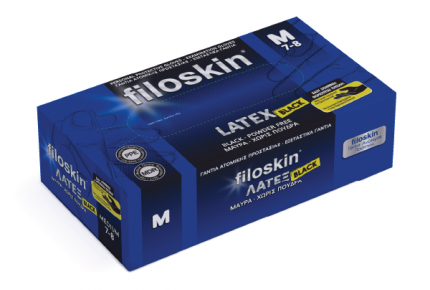 Filoskin Latex Gloves Black Powder-Free