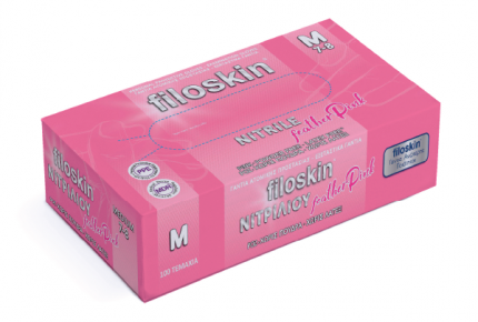 Filoskin featherPink Nitrile Gloves Powder-Free 100 pcs