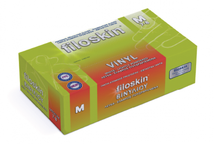 Filoskin Vinyl Gloves White (Clear) Powdered