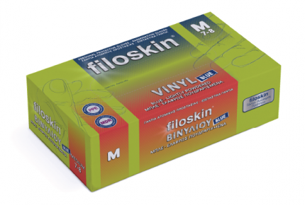 Filoskin Vinyl Gloves Blue Powdered
