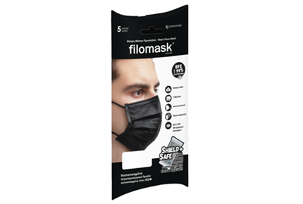 New Filomask 3ply Black Facemask
