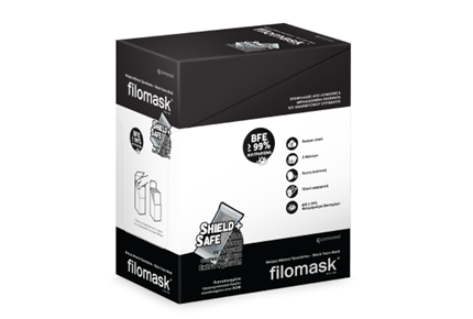 New Filomask 3ply Black Facemask