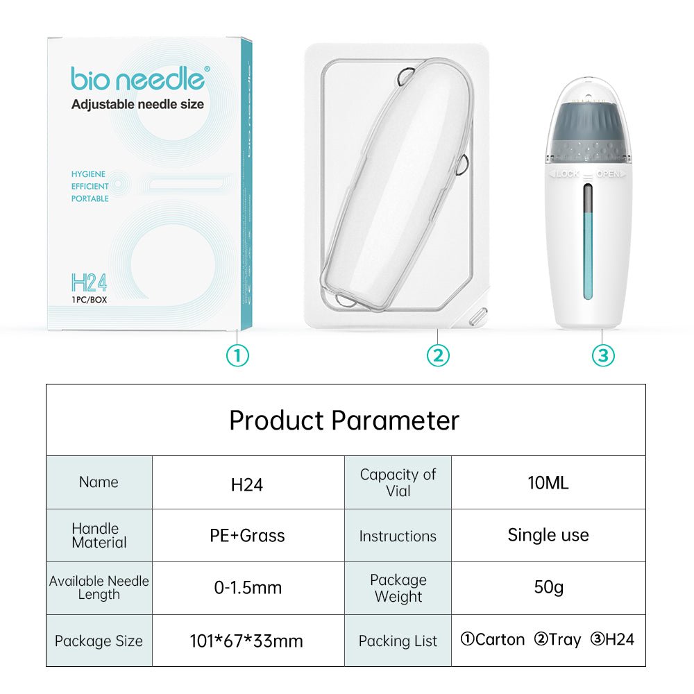 Bio Needle H24 Derma Stamp Hair with Serum Tank - MEDWHOLESALE