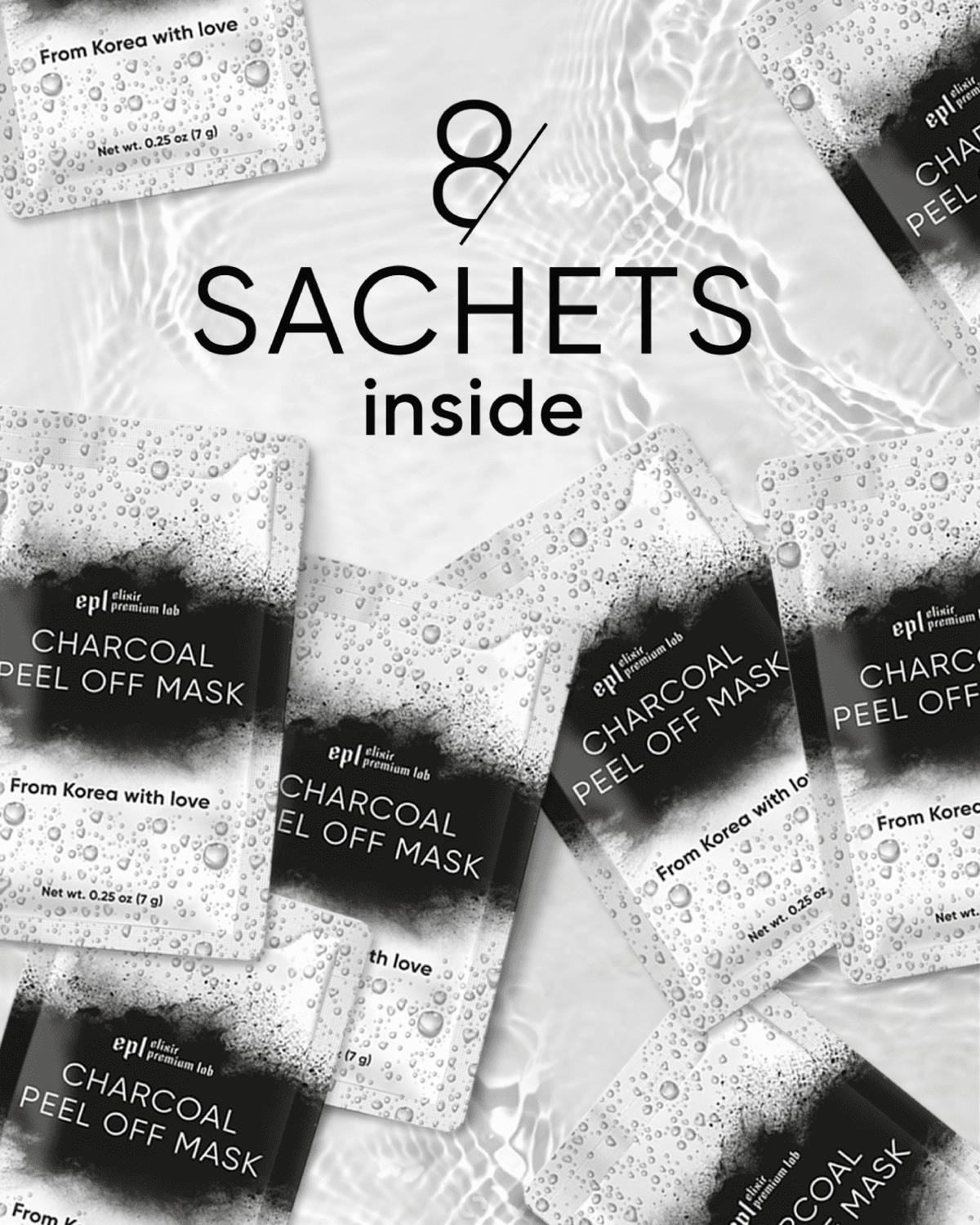 Charcoal Peel Off Face Mask Korean, 8 pack