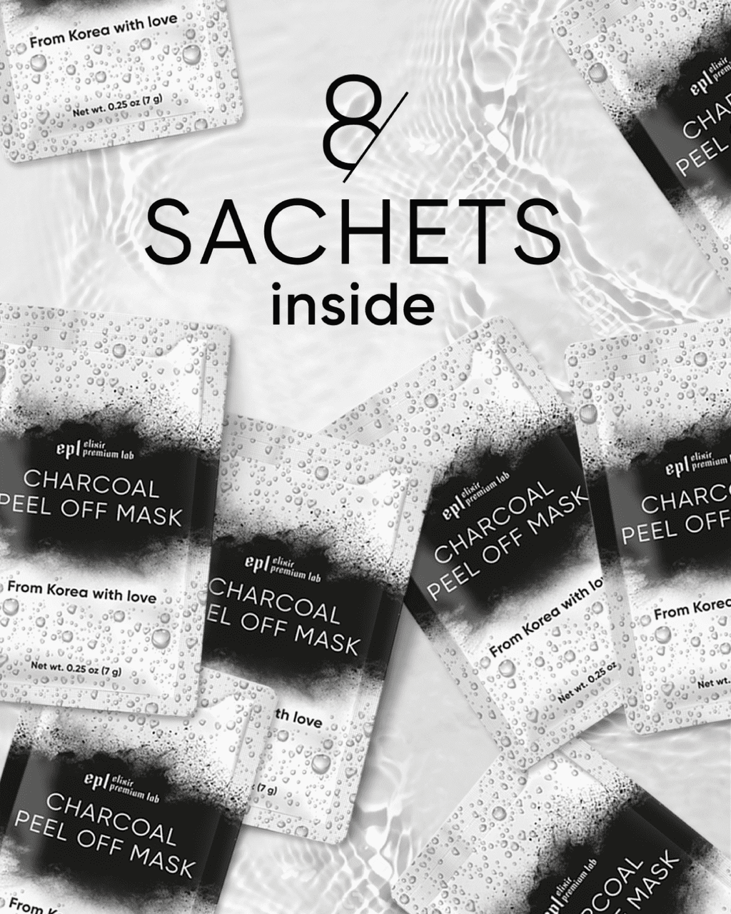 Charcoal Peel Off Face Mask Korean, 8 pack - MEDWHOLESALE