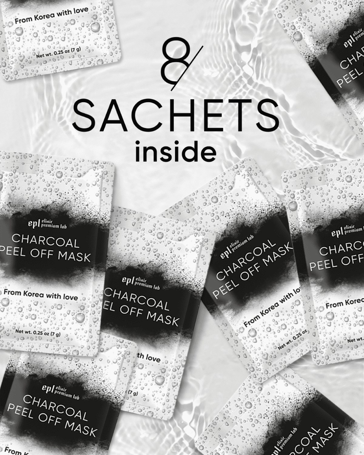 Charcoal Peel Off Face Mask Korean, 8 pack - MEDWHOLESALE