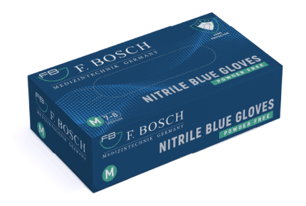 F. Bosch Nitrile Gloves Blue Powder - Free - MEDWHOLESALE