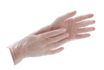 F. Bosch Vinyl Gloves White (Clear) Powdered - MEDWHOLESALE