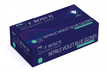 F. Bosch Violet Blue Nitrile Gloves Powder - Free - MEDWHOLESALE