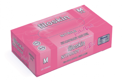 Filoskin featherPink Nitrile Gloves Powder - Free 100 pcs - MEDWHOLESALE