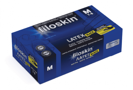 Filoskin Latex Gloves Black Powder - Free - MEDWHOLESALE