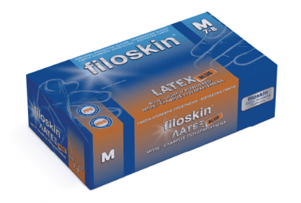 Filoskin Latex Gloves Blue Powdered - MEDWHOLESALE