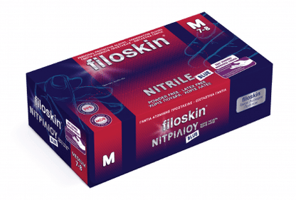 Filoskin Nitrile Gloves Blue Powder - Free - MEDWHOLESALE