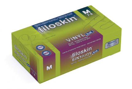 Filoskin Vinyl Gloves Blue Powder - Free - MEDWHOLESALE