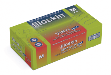 Filoskin Vinyl Gloves Blue Powdered - MEDWHOLESALE