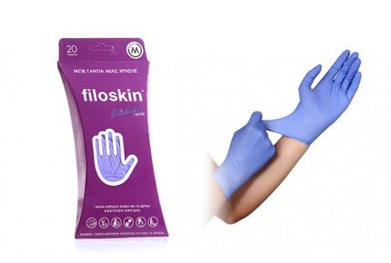 Filoskin Violet Blue Nitrile Gloves 20 pcs Powder - Free - MEDWHOLESALE