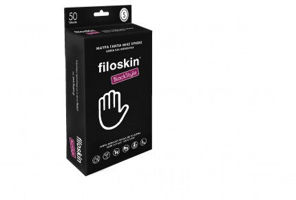 Filoskin BlackStyle Nitrile Gloves 50pcs Powder - Free