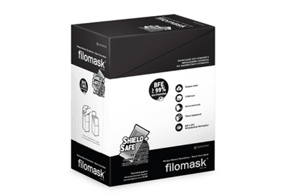 New Filomask 3ply Black Facemask - MEDWHOLESALE